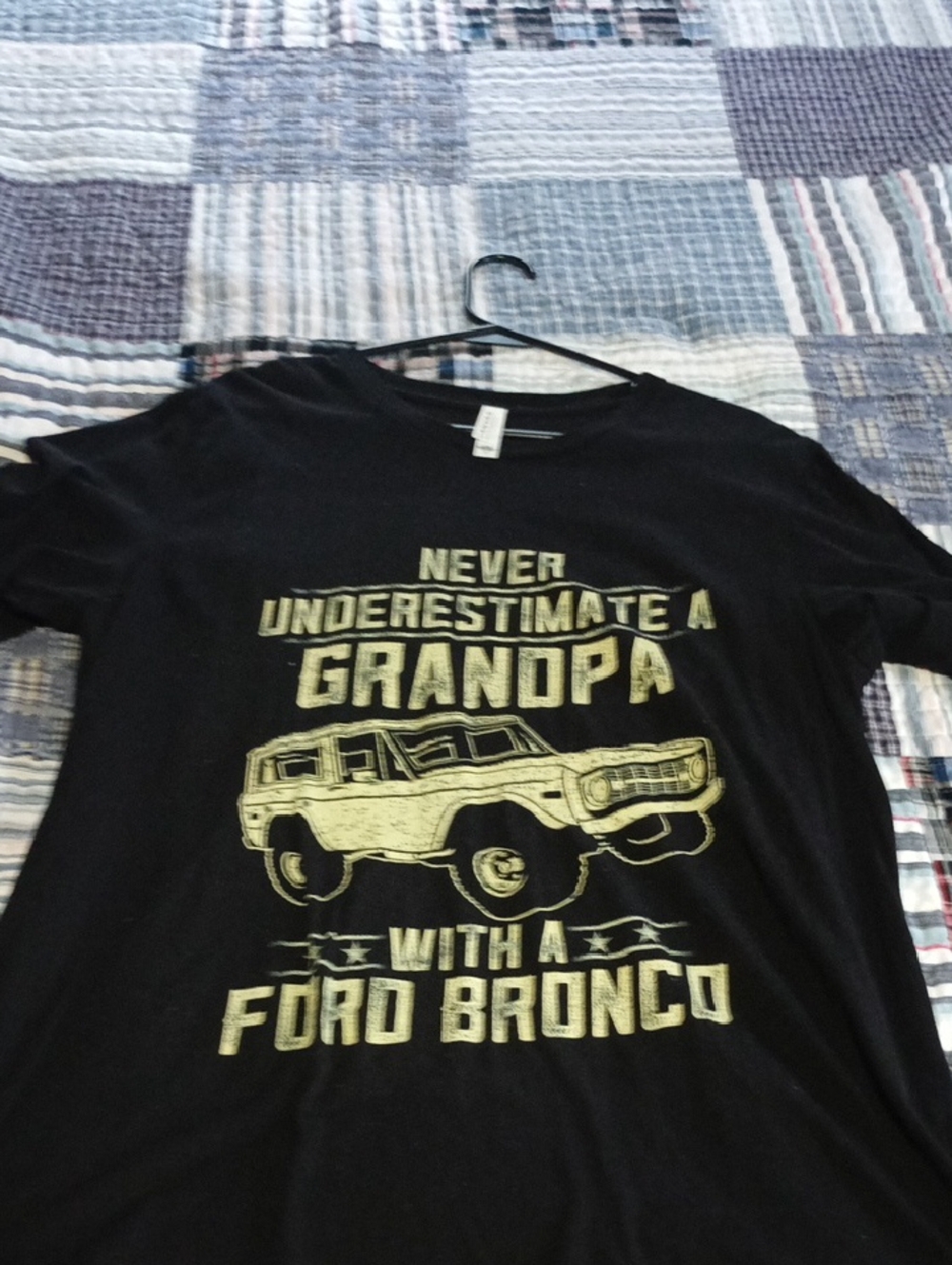 Bella Canvas Black XL Tee with  Ford Bronco Grandpa Graphic